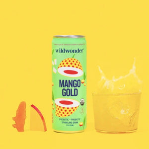 wildwonder Mango Gold Sparkling Prebiotic + Probiotic Drink
