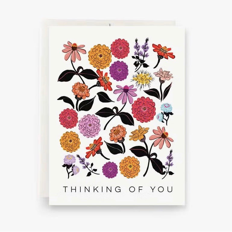 Zinnias Thinking Of You Card