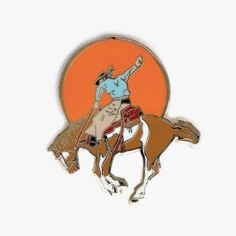 
                
                    Load image into Gallery viewer, Sunset Cowboy Enamel Pin
                
            