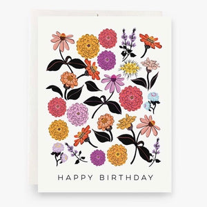 Zinnias Birthday Card