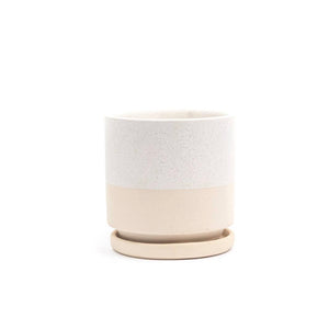 Half White/Half Tan Cylinder Pot