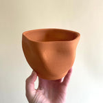 Katie Troisi Pottery Raw Wobble Planter in Terra Cotta